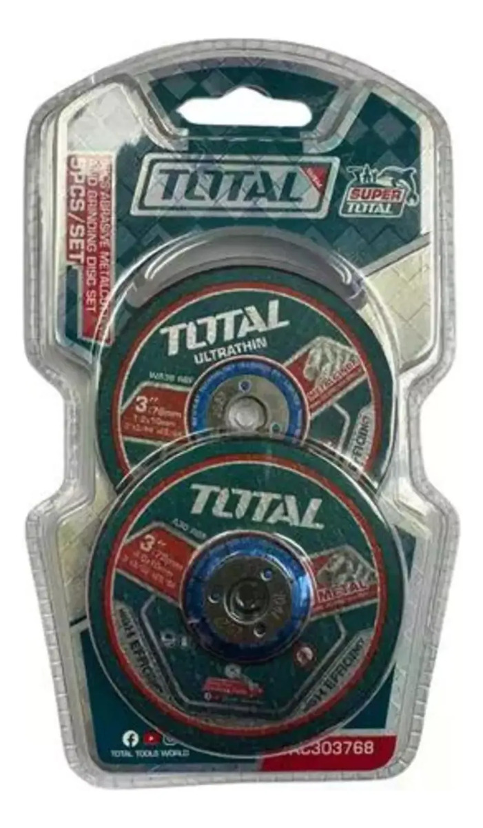 Set 5 Discos Corte Y Debaste 3 76mm Mini Amoladora Total - Imagen 3