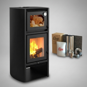 Calefactor Ecologico Leña Con Horno 1490gf + Kit Techo