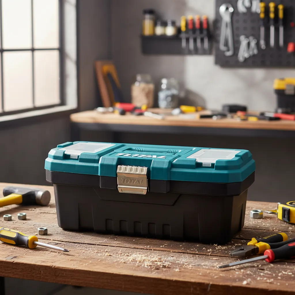 Caja Porta Herramientas Plastica 14 Broche Metálico Total