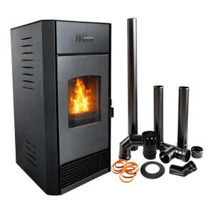 Calefactor Estufa A Pellet 13kw 130m2 Italy E Gratis + Kit