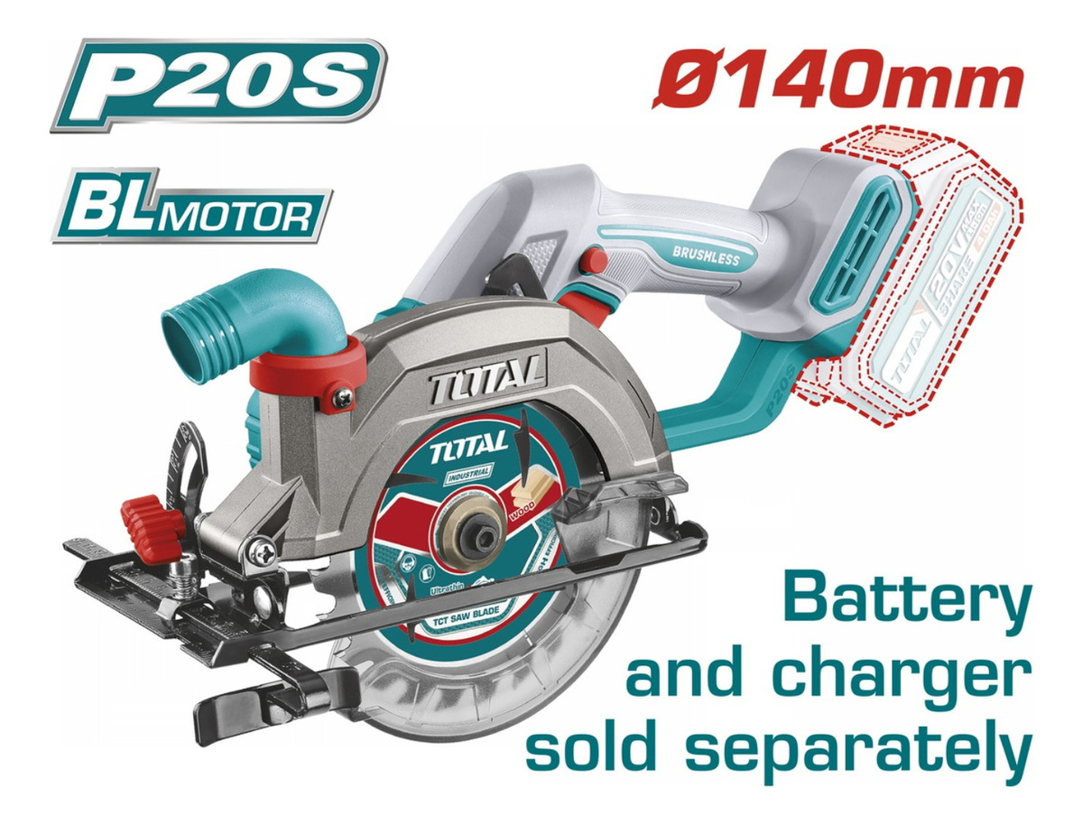 Sierra Circular Inalámbrica Brushless 20v Total Tsli1402 - Imagen 3