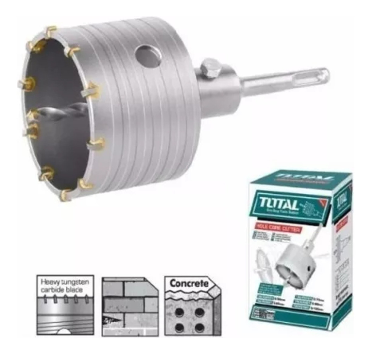 Mecha Copa Total 50mm Widia Sds Plus + Bastago 110 Mm - Imagen 5