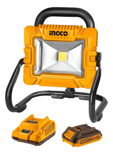 Reflector De 20w Portatil + Bateria 2ah Y Cargador Ingco 20v - Imagen 2