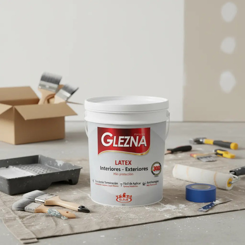 Pintura Glezna Latex 3,6l Interior Exterior Antihongos 60mt2 - Imagen 2