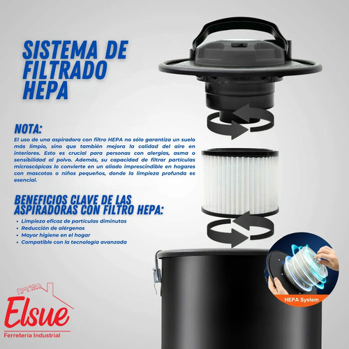 Aspiradora Cenizas 1000 W Estufas Leña - Pellet Parrillero - Imagen 5