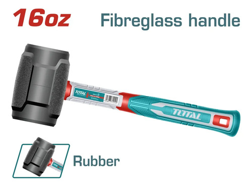 Martillo Mazo De Goma 16oz Mango De Fibra Total Thruh6816 - Imagen 3
