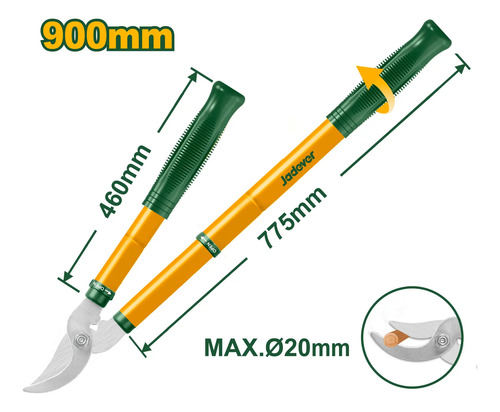 Tijera De Poda Extensible Corte 20mm Jadever Jdpr1e79 - Imagen 2