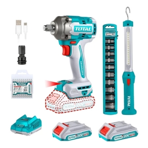 Kit Llave De Impacto 400nm 1/2 Linterna 2bat Total Brushless