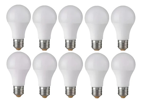 Pack Set X 10 Lámpara Foco Led 12w 6500k Luz Fría E27 Bulbo