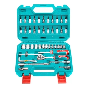 Set 46 Piezas De Dados Y Puntas 1/4 Total Tht141462