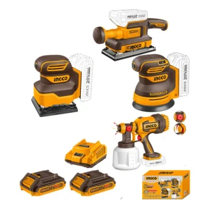 Kit Set Combo A Batería 20v Lijadoras Pistola Pintura Ingco