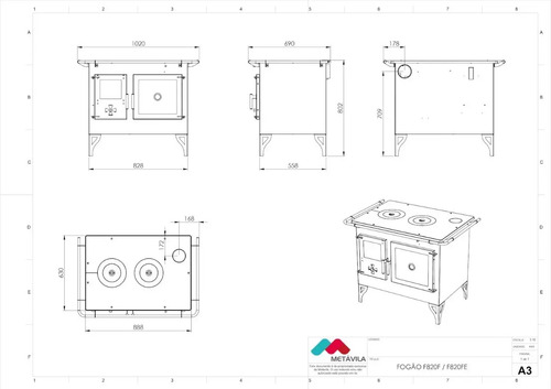 Cocina Calefactor A Leña 115 M2 Doble Combustion F820f - Imagen 7