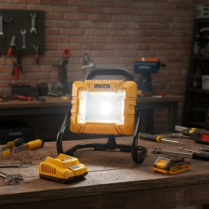 Reflector De 20w Portatil + Bateria 2ah Y Cargador Ingco 20v