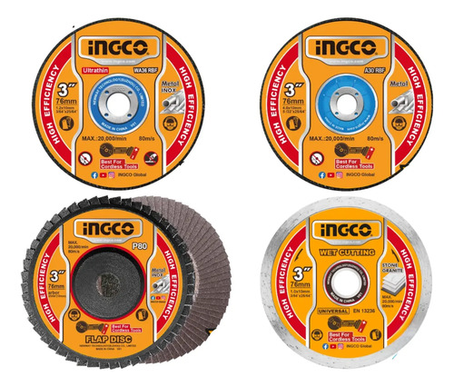Set X 30 3 Discos P Mini Amoladora Cagli76017 Ingco Mcd0763 - Imagen 8