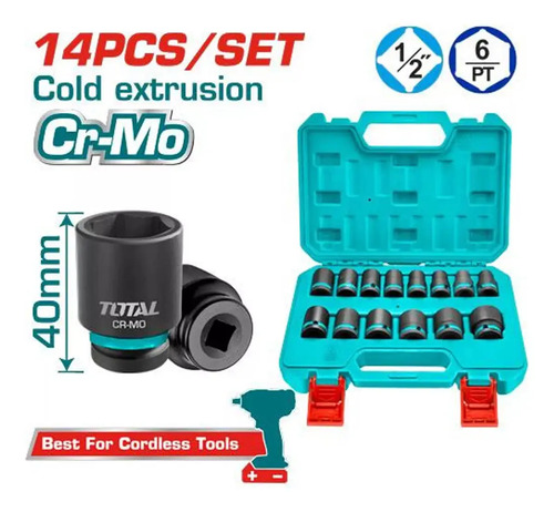 Set Tubos De Impacto Total Bocallaves Cortos 1/2'' 14 Piezas - Imagen 3