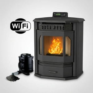 Estufa Calefactor Pellet Esquinero 13kw Warm 130mt2 + Regalo