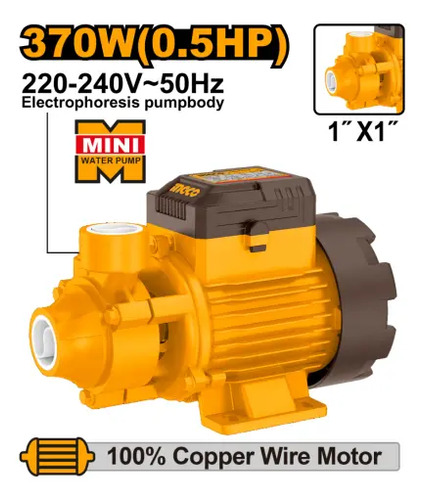 Bomba Periferica 0.5hp 370w 30l/min 30m Ingco - Imagen 2