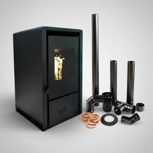 Calefactor Estufa Pellet 7.5kw 75m2 Warm Kit Caños Incluido