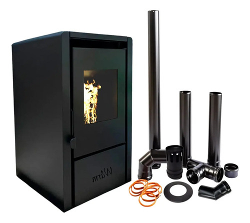 Calefactor Estufa Pellet 7.5kw 75m2 Warm Kit Caños Incluido - Imagen 11
