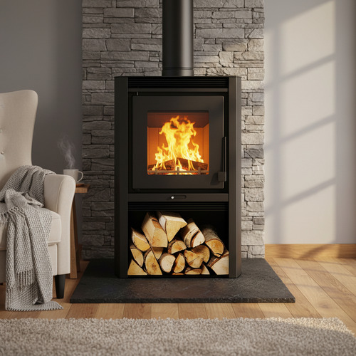 Estufa Calefactor A Leña Metavila 78m2 9kw Doble Combustion - Imagen 9
