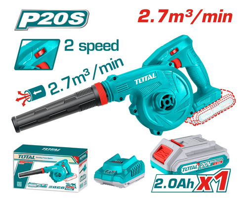 Soplador Inalámbrico 20v + Bat + Cargador Total Tabli200181 - Imagen 5