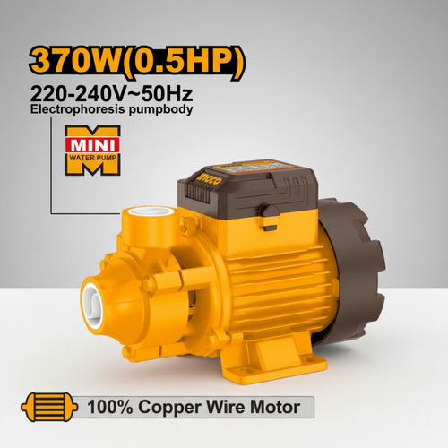 Bomba Periferica 0.5hp 370w 30l/min 30m Ingco - Imagen 3