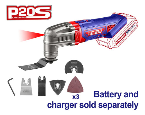 Herramienta Multifuncion A Bateria 20v Emtop C/acce Vel Regu - Imagen 3