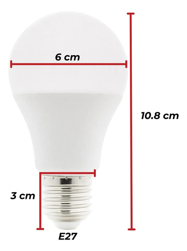 Lámpara Foco Led 15w 6500k Luz Fría E27 Bulbo - Imagen 2