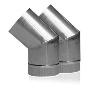 Kit 2 Codos Acero Inoxidable Para Calefactor 6 150mm