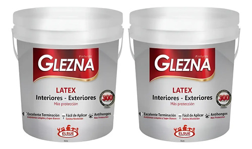 Pintura Glezna Latex 18 + 18l Interior Exterior Antihongos - Imagen 3