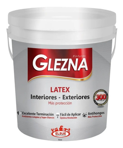 Pintura Glezna Latex 3,6l Interior Exterior Antihongos 60mt2 - Imagen 5