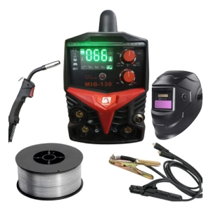 Kit Soldadora Con Careta Mig Mag Tig 130a Alambre Flux