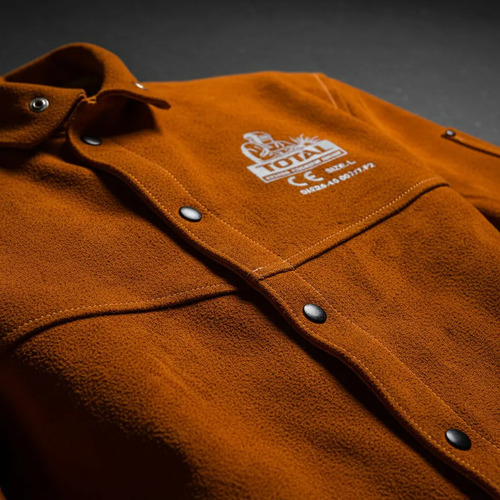 Chaqueta Camisa Cuero Para Soldador Total Protección Talle L - Imagen 3