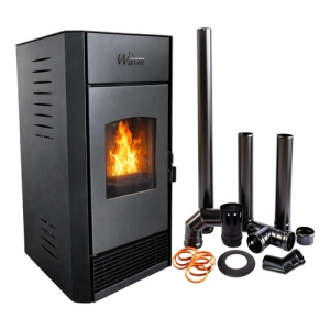 Calefactor Estufa A Pellet 13kw 130m2 Italy E Gratis + Kit