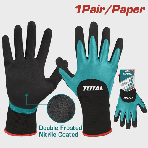 Guantes De Trabajo Con Nitrilo Anti Deslizante Total Tspnf01 - Imagen 2
