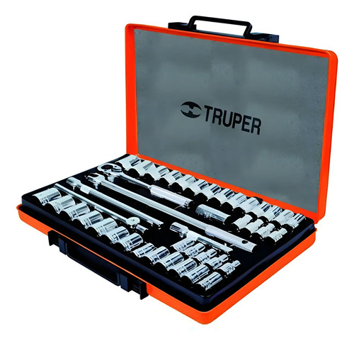 Juego De Dados 42 Piezas Truper 1/2'' Cromo Vanadio Valija