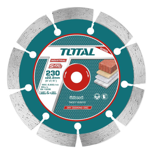 Disco Corte Total Diamantado Segmentado Para Amoladora, 9'' - Imagen 2
