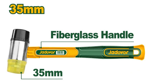 Martillo De Palstico Y Goma Jadever 35mm - Imagen 2