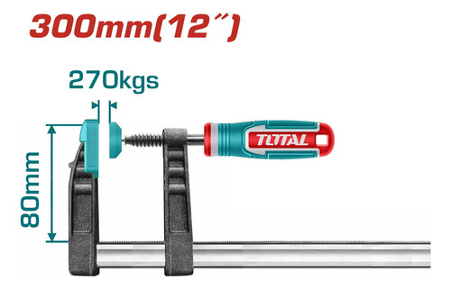 Prensa Sargento Carpintero Tipo F 8x30cm Total Industrial - Imagen 2