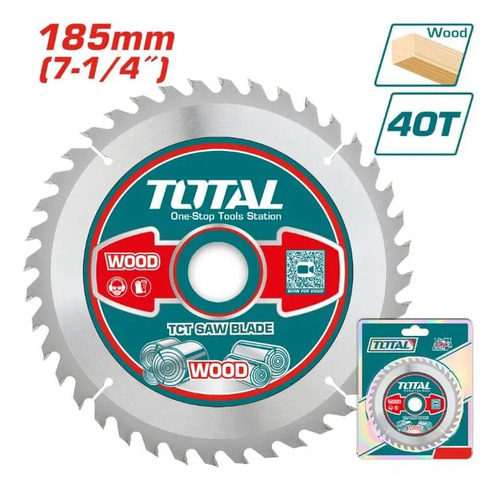 Disco Sierra Circular 7 1/4´´ 40 D 185mm Total Tac231415 - Imagen 3