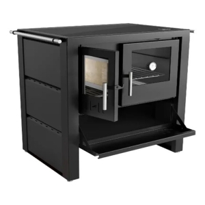 Cocina Calefactor Leña 245 M3 Ecologica Tapa Vitroceramica