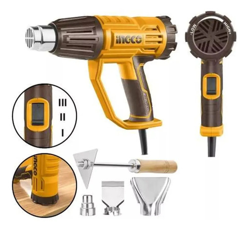 Pistola De Calor 2000w C Set De Boquilla Hg200047 Ingco
