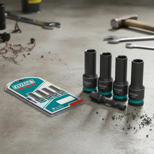 Set 4 Dados De Impacto Total 1/2 10/12/13/14mm Y Adaptador - Imagen 3