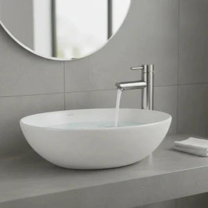 Monocomando Lavatorio Baño Acero Inoxidable Alto 30cm