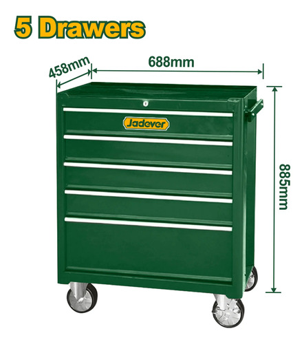 Gabinete De Herramientas Móvil Jadever 5 Estantes - Imagen 3