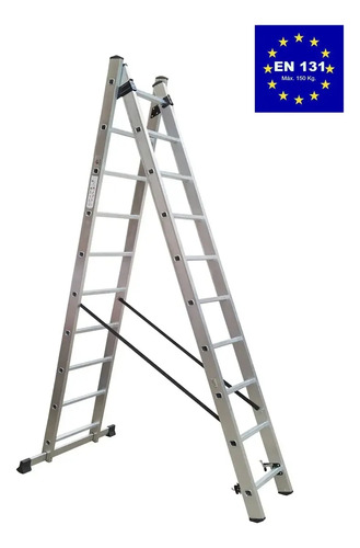 Escalera Extensible Aluminio Colisa 2 Tramos 20 Escalon 150k - Imagen 2
