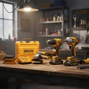 Ingco Cosli241291 Kit Combo Bateria Amoladora Taladro Llave