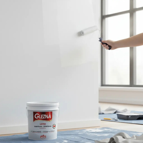 Pintura Glezna Latex 3,6l Interior Exterior Antihongos 60mt2 - Imagen 3