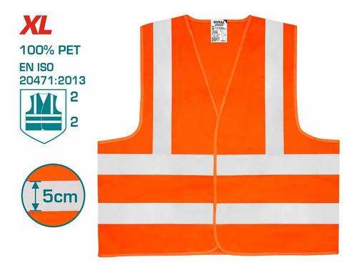 Chaleco Obra Moto Reflectivo Fluorescente Total Tsp503 - Imagen 2