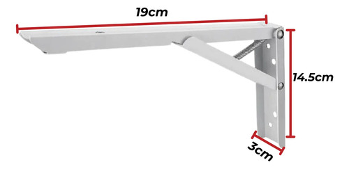 Set 2 Ménsula Plegable Estante Soporte Pared 19cm Jadever - Imagen 2